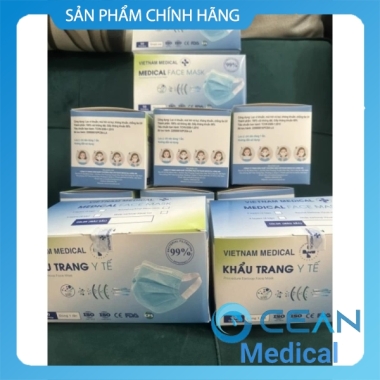 1 hộp khẩu trang y tế 4 lớp VIETNAM MEDICAL kháng khuẩn 99%