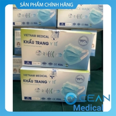 1 hộp khẩu trang y tế 4 lớp VIETNAM MEDICAL kháng khuẩn 99%