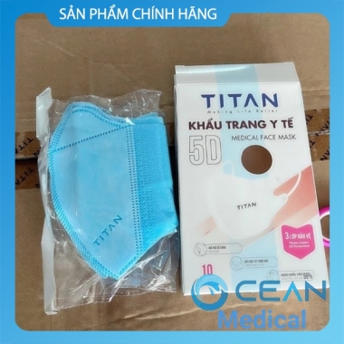 100 cái khẩu Trang 5D Mask Titan màu xanh , màu hồng kháng khuẩn 99% hàng dày đẹp quai chắc