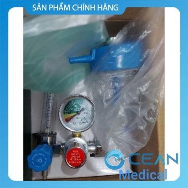 Đồng hồ oxy y tế 3 màu kèm dây thở full hộp