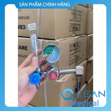 Đồng hồ oxy y tế 3 màu kèm dây thở full hộp