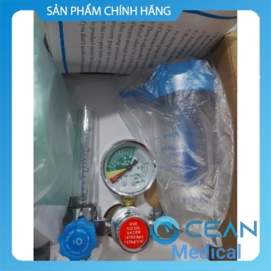 Đồng hồ oxy y tế 3 màu kèm dây thở full hộp