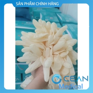 Găng tay latex vglove có bột trắng  - 1 Thùng 10 Hộp 