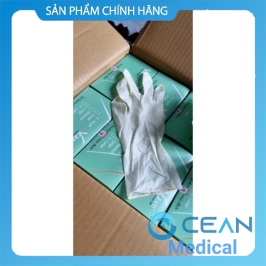 Găng tay latex vglove có bột trắng  - 1 Thùng 10 Hộp 
